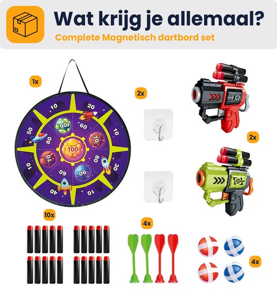 MIRO® Dartbord Voor Kinderen- Dartspel - Klittenband - Speelgoed Voor Kinderen - Complete Set - Shooting Game - Kindvriendelijk van MIRO® — afbeelding 3