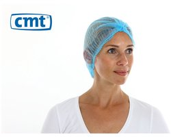 CMT® | 100 Haarnetjes BLAUW maat M | Latexvrij | non-woven | Clip Caps | Wegwerp
