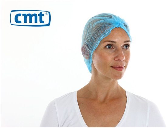CMT® | 100 Haarnetjes BLAUW maat M | Latexvrij | non-woven | Clip Caps | Wegwerp