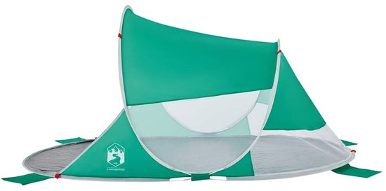vidaXL Strandtent Pop-Up Zeegroen Waterdicht Strandtent - Pop-up Tent - Strandparadijs - Parasol - Zonnebescherming van Vidaxl — afbeelding 2