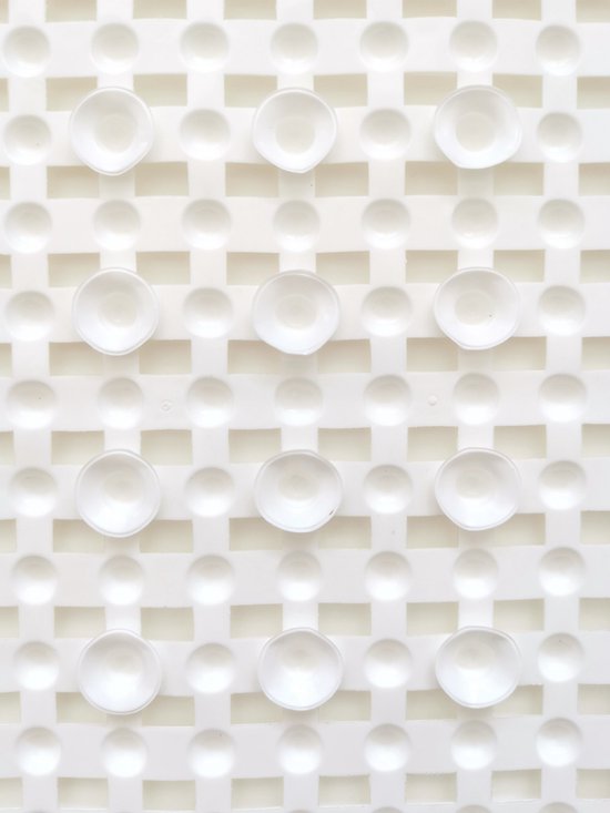Goujons antidérapants Papillon pour tapis de douche Blanc - 53x53 cm pvc