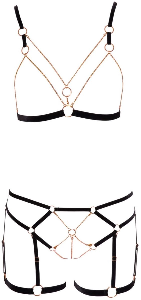 Elegante Open Rio Body Harnas met Mooie Schakelketting