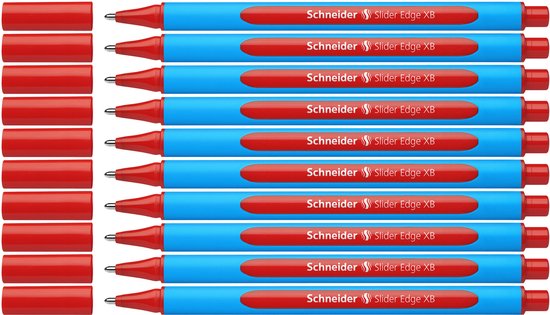 Schneider balpen - Slider Edge - penpunt XB - schrijfkleur rood - doos 10 stuks