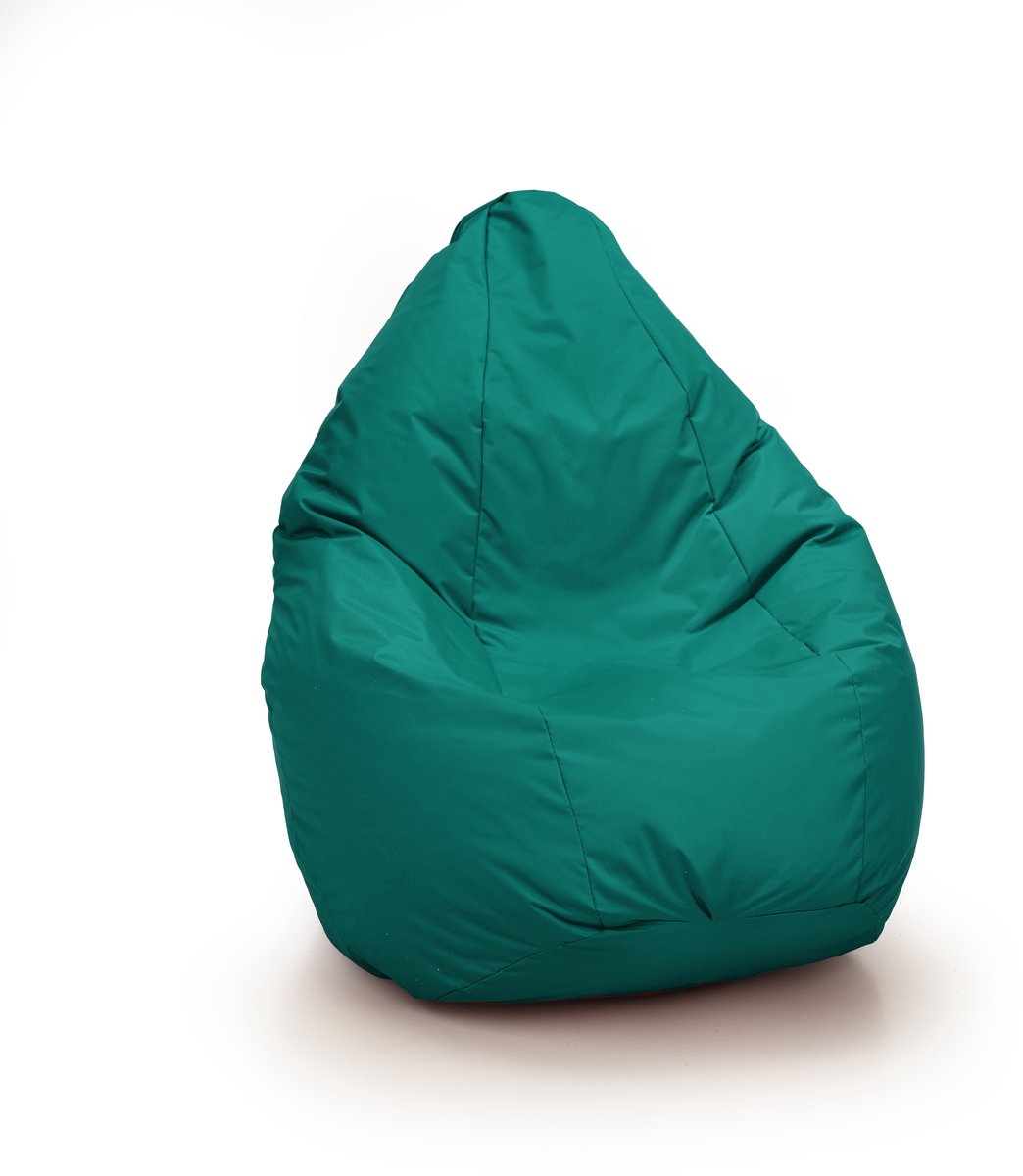Drop & Sit compacte zitzak - robuust nylon - smaragd groen - voor binnen en buiten 180 liter met uitneembare binnenzak