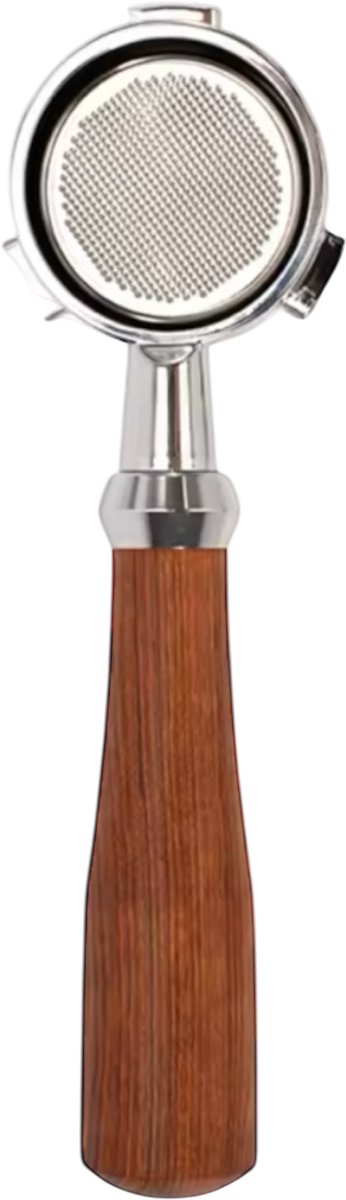 Naked Portafilter 53/54mm - Hout - Sage, Solis, Breville - 54mm - RVS - Bodemloze Filterdrager - Portafilter 53mm - Bottomless Portafilter - Portafilter - Filterdrager - Piston – Espressomachine - Voor de thuis Barista