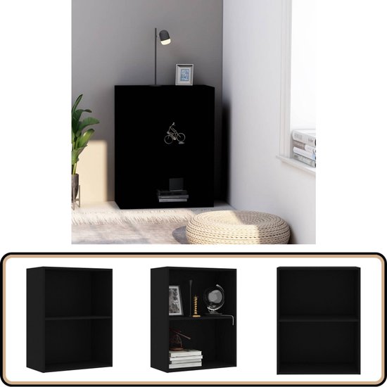 Boekenkast met 5 schappen 60x30x189 cm spaanplaat zwart kopen