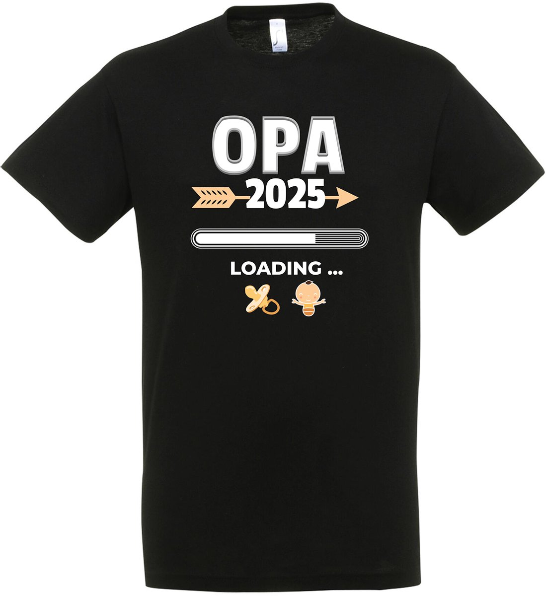 Opa 2025 Loading T-shirt - Maat S - Zwart - Ik Wordt Opa - Opa - Baby Op Komst - Opa Worden Cadeau - Verwachte Baby 2025 - Aanstaande Opa T-shirt - Opa Geschenkidee