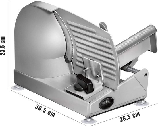 Trancheuse à viande Zylo® - Trancheuse multi-usages - Trancheuse à viande pour la maison - Trancheuse multifonctionnelle avec Ø 190 mm - 27 x 19 x 24 cm - Argent