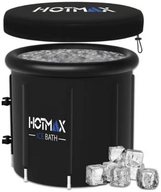 Ijsbad XXL - Ice Bath - Zitbad - Opvouwbaar Bad - Bath Bucket - Wim Hof Methode - Dompelbad - Buitenbad - Opblaasbaar Ijsbad - 450L - 85 X 80cm - Zwart