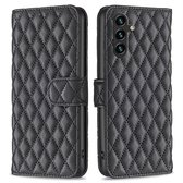 Étui BINFEN - Compatible avec Samsung Galaxy A56 - Étui à rabat BINFEN Rhombus - Zwart