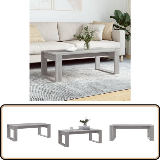 vidaXL Salontafel 102 x 50 x 36 cm, bois , chêne Sonoma gris