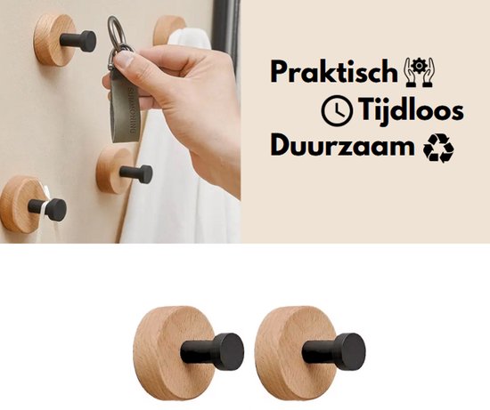 SAYONEYES Kapstok wandhouder met 5 tri kapstokhaken om op te hangen - 36 cm Heavy Duty SUS304 roestvrij staal matte afwerking waterdicht - wandhaken rek voor badkamer, slaapkamer (zwart - 2 stuks