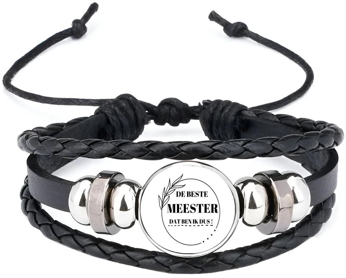 Akyol - beste meester dat ben ik dus armband zwart - Meester - leraar - collega's - verjaardag - afscheidscadeau - geschenk - leuke cadeau - kado