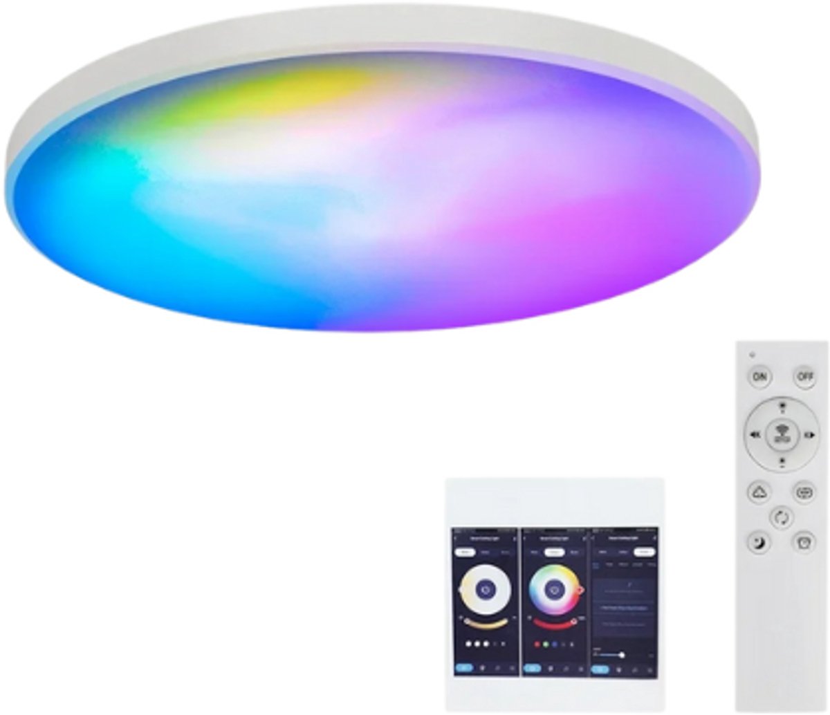 Mygroot - Slimme Led Plafondlamp - Wifi - Dimmen - Rgb Paneellamp - App Controle - Plafondlamp Licht Met Google Assistent - Voor Slaapkamer