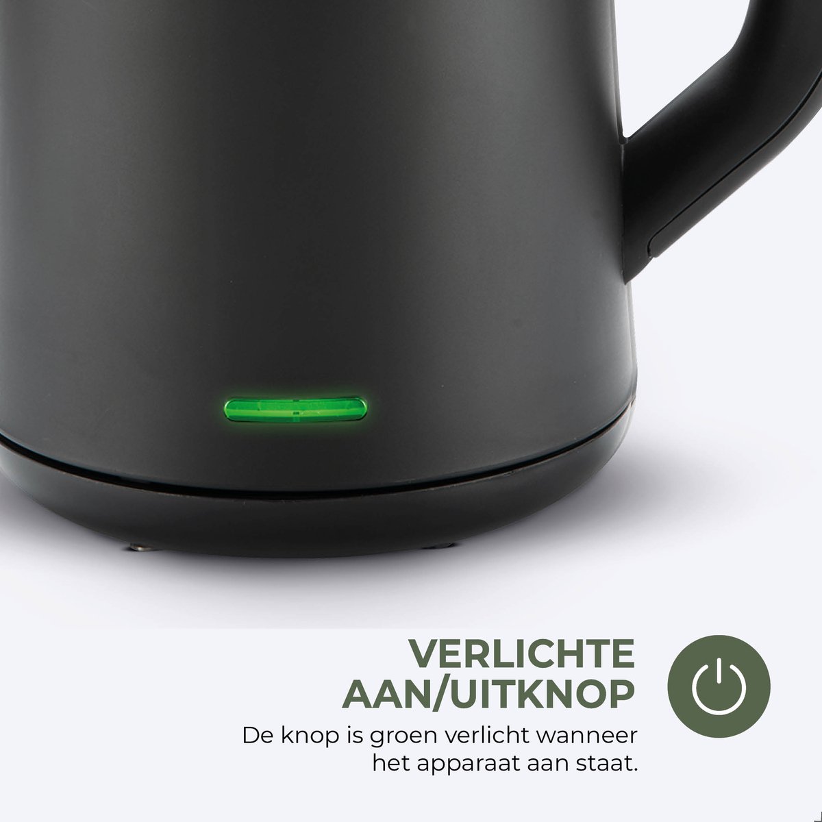 Bourgini Elements - Digitale Waterkoker - Zwart - 1.7 liter inhoud - GRS gecertificeerd gerecyclede materialen — afbeelding 3