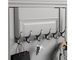 Ruimtebesparende Over Deur Haken met 6 Haken voor Kleding en Accessoires