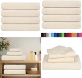 Serviettes de sauna vidaXL 4 pièces 80 x 200 cm 360 g/m² 100 % coton crème - Serviette de Sauna - Handdoeken de Sauna - Serviette de toilette - Serviette de toilette avec boucle de suspension