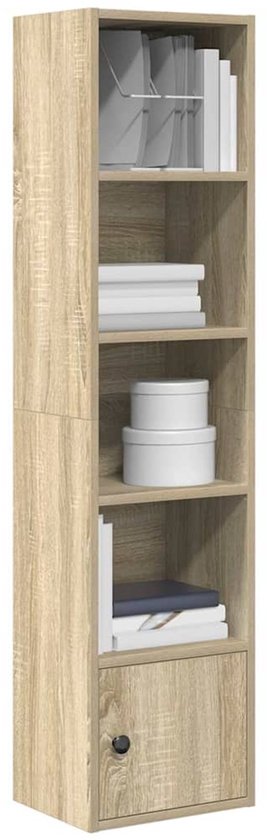 Boekenkast 100x24x63 cm bewerkt hout sonoma eikenkleurig kopen