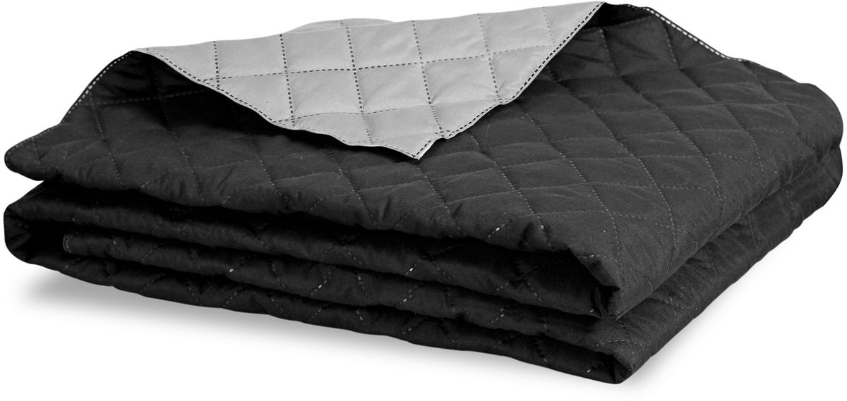 BEDOVERTREKKEN + BESCHERMERS / BEDOVERTREK Ultrasoon gewatteerde bedsprei 160x200 cm grijs-zwart