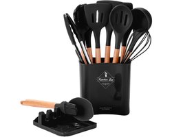 VAIVE Kookgerei set 13-delig met Houder - Keukengerei Set - Garde - Spatel Silicone VAIVE Kookgerei set 13-delig met Houder - Keukengerei Set - Garde - Spatel Silicone