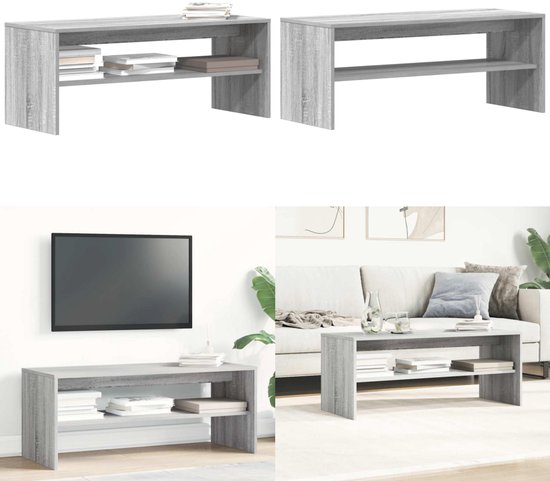 Tv-meubel 100x40x40 cm bewerkt hout betongrijs kopen
