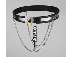 Prolink Novelties® Kuisheidsgordel met Beads Dildo voor een Vol en Onderdanig Gevoel - One Size Fits All - metaal