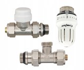 Robinet thermostatique de radiateur Radiatorconnect Comfort + clapet de pied 1/2" joint torique x 16 mm compression chromé droit.