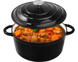 Castex Elegance Royal Gietijzeren Braadpan Inductie - 24 cm -3,9L - Pan met deksel- Braadpannen…