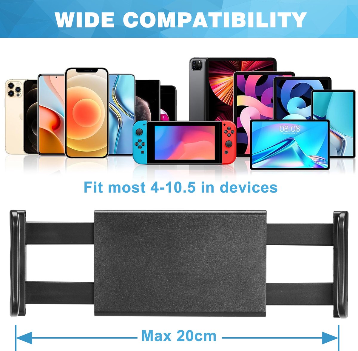YONO Tablet Houder Bed met Flexibele Arm - geschikt voor iPad - Telefoonhouder - 48cm - Zwart — afbeelding 5