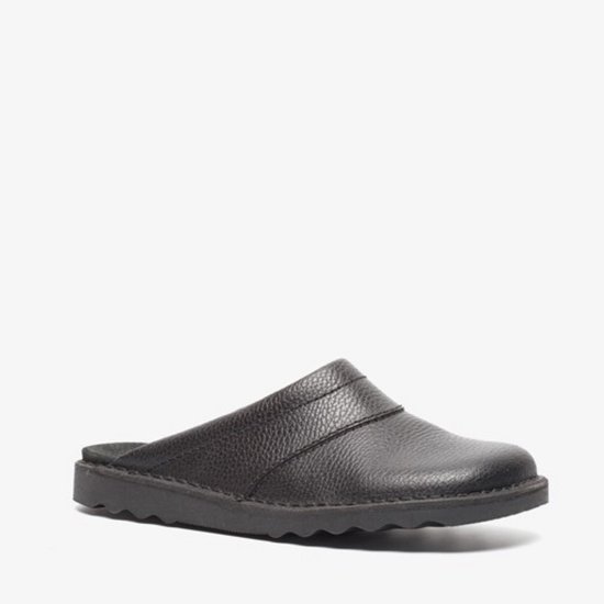 Foto: Natuform leren heren pantoffels zwart sloffen maat 43