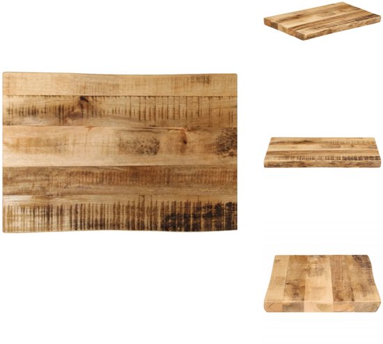 Tafelblad rechthoekig 90x60x2,5 cm massief acaciahout