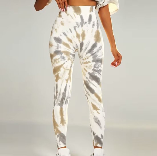 EARTHY GYM LEGGING - Maat M - Groen Grijs Wit - Green Grey White - Gymlegging - Sportlegging - Sportkleding - Yogalegging - Fitness legging - Yoga kleding — afbeelding 3