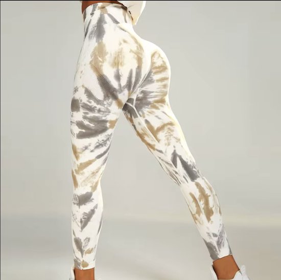 EARTHY GYM LEGGING - Maat S - Groen Grijs Wit - Green Grey White - Gymlegging - Sportlegging - Sportkleding - Yogalegging - Fitness legging - Yoga kleding — afbeelding 4