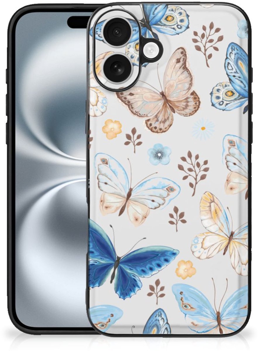 Back Cover voor Dierenprint Telefoonhoesje voor iPhone 16 Plus Vlinder