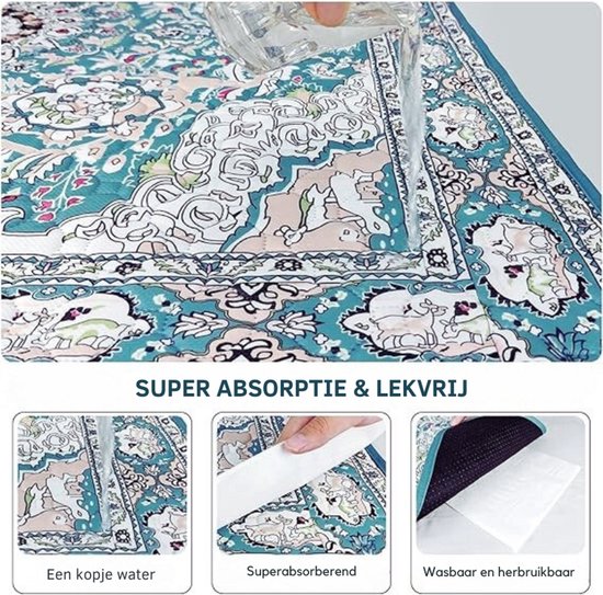 Wasbare Plasmat Voor Honden – 70 X 80 Cm, 3-laags, Waterdicht, Absorberend, Met Cartoon Botpatroon – Machinewasbaar, Herbruikbaar – Voor Pups, Senior Honden En In Huis