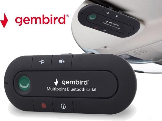 Gembird BTCC-03 Multipoint Bluetooth carkit - Laadtijd: 2-3 uur - Headset -  Handsfree | bol.com