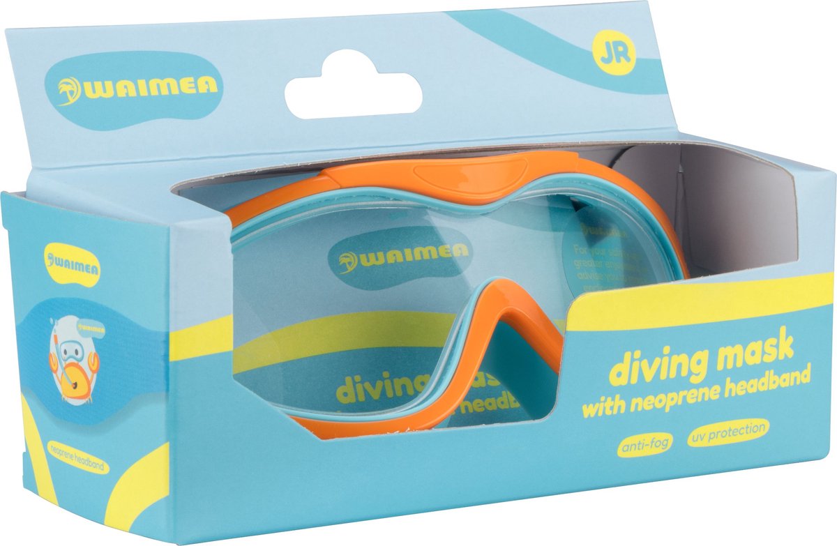Waimea Zwembril - Kinderen - Neopreen band - Oranje/Blauw - Anti - Condens — afbeelding 3