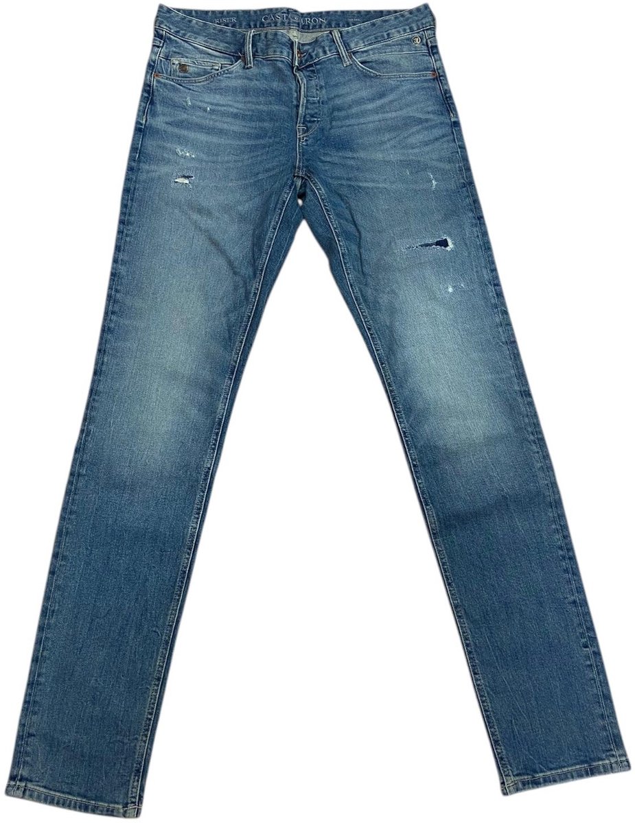 Cast Iron - RISER SLIM SOF- Mannen - Wit/Blauw - Maat W35 X L36