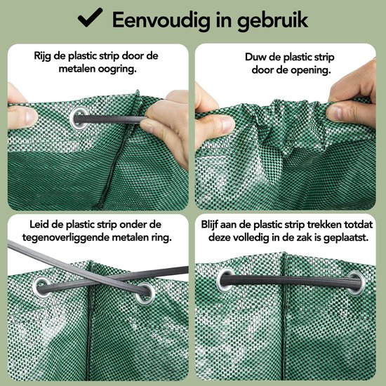 Sac à déchets de jardin Brixy - Pliable - Sac de jardin robuste - Déchets de jardin - Set de 2 x 280 L - Étanche - Sac à feuilles - Vert