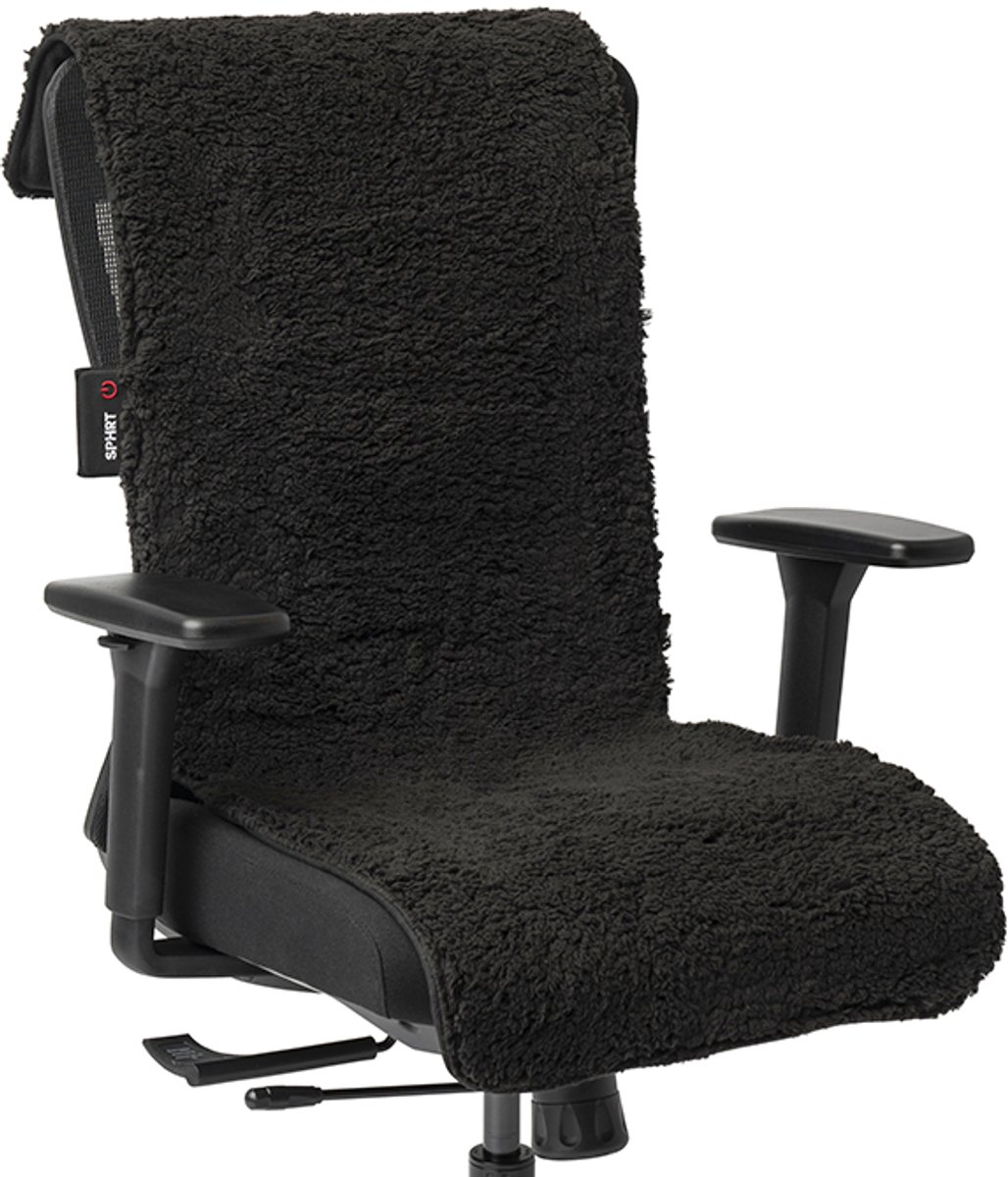 Afbeelding 2 van Spherite Warmtedeken - Teddy Zwart - XL - 140x45 - Infrarood warmtedeken - Elektrisch - Draadloos - Verwarmd stoelkleed - Powerbank