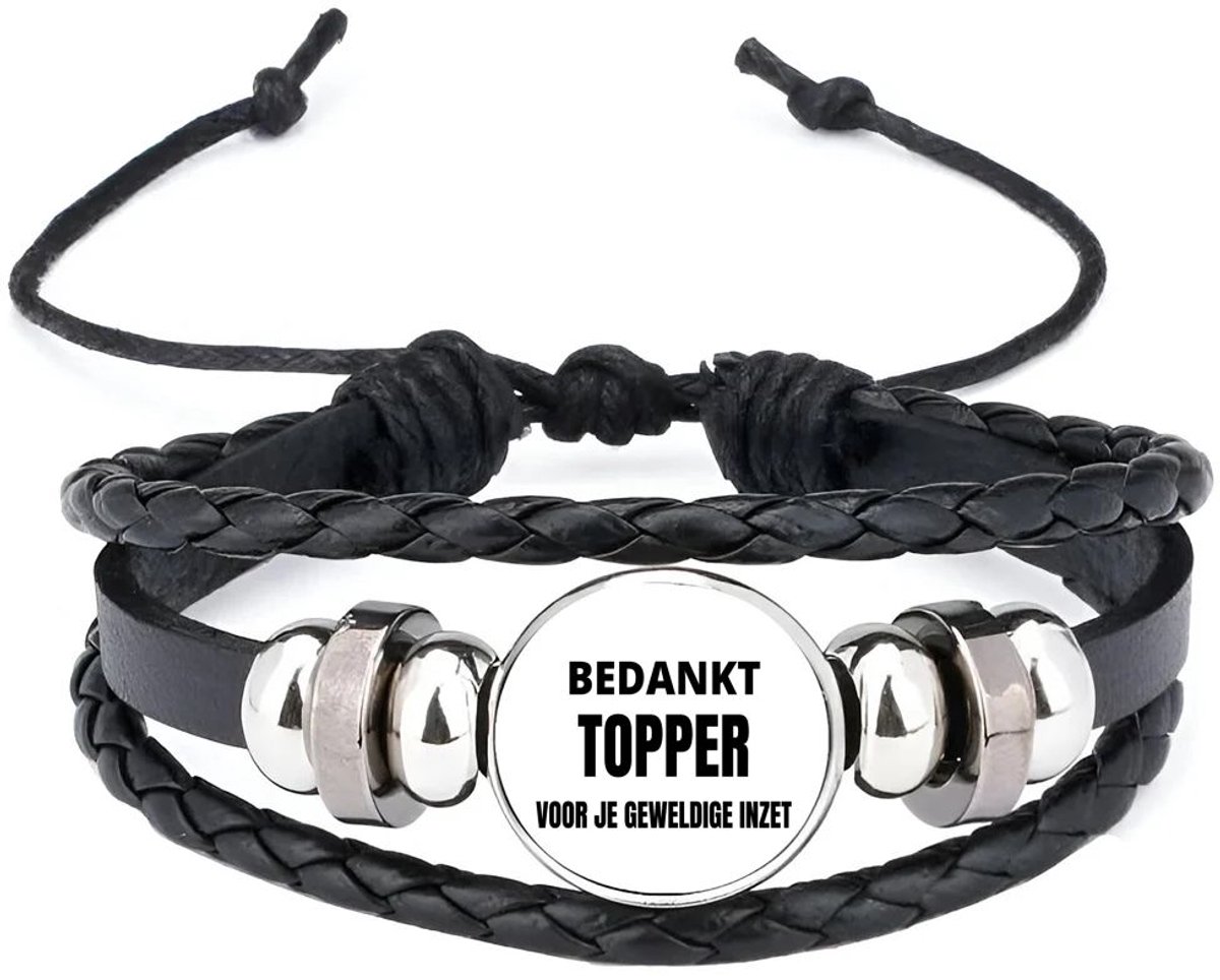 Akyol - bedankt topper voor je geweldige inzet armband zwart - Collega - collega - cadeautje voor inzet tonen - bedankt voor alles - geschenk