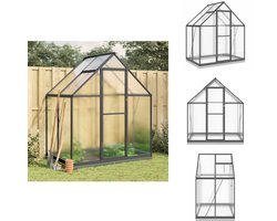 vidaXL - Tuinkas - met - basisframe - 169x114x202 - cm - aluminium - antracietkleur