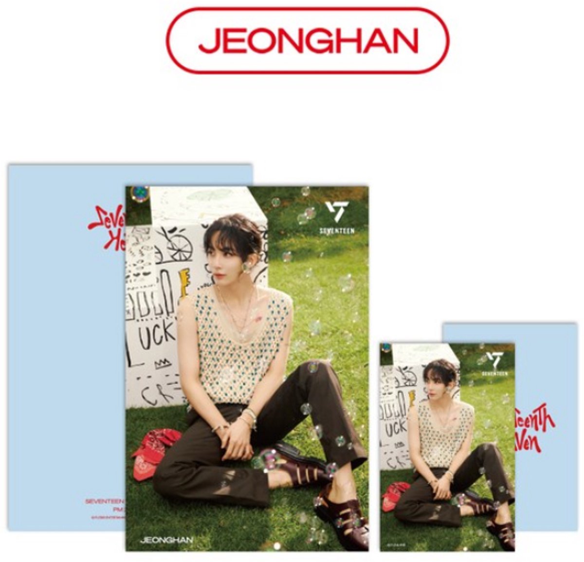 KPOP SEVENTEEN - JEONGHAN, HEAVEN PM 2:14 Ver. - Lenticulair ansichtkaart & Mini Kaart - Beperkte Voorraad - Geimporteerd uit Korea - Gratis verzending
