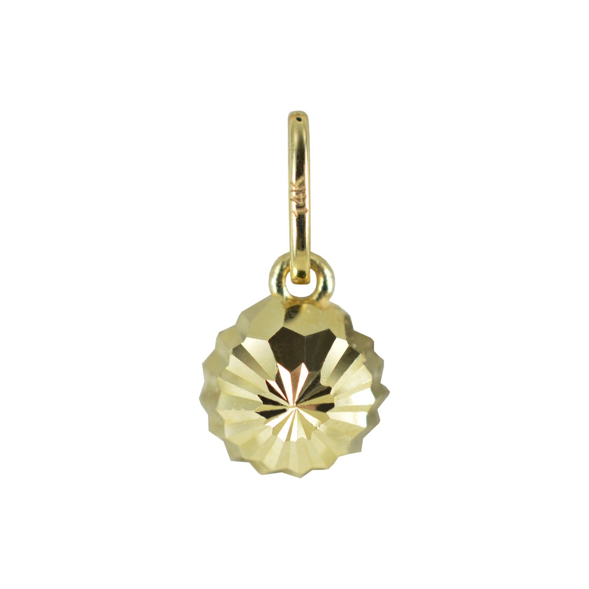 New Bling 132400305 Gouden Hangertje - Half Bolletje - Bewerkt - 5 mm Doorsnee - 14 Karaat - Bedel - Goud