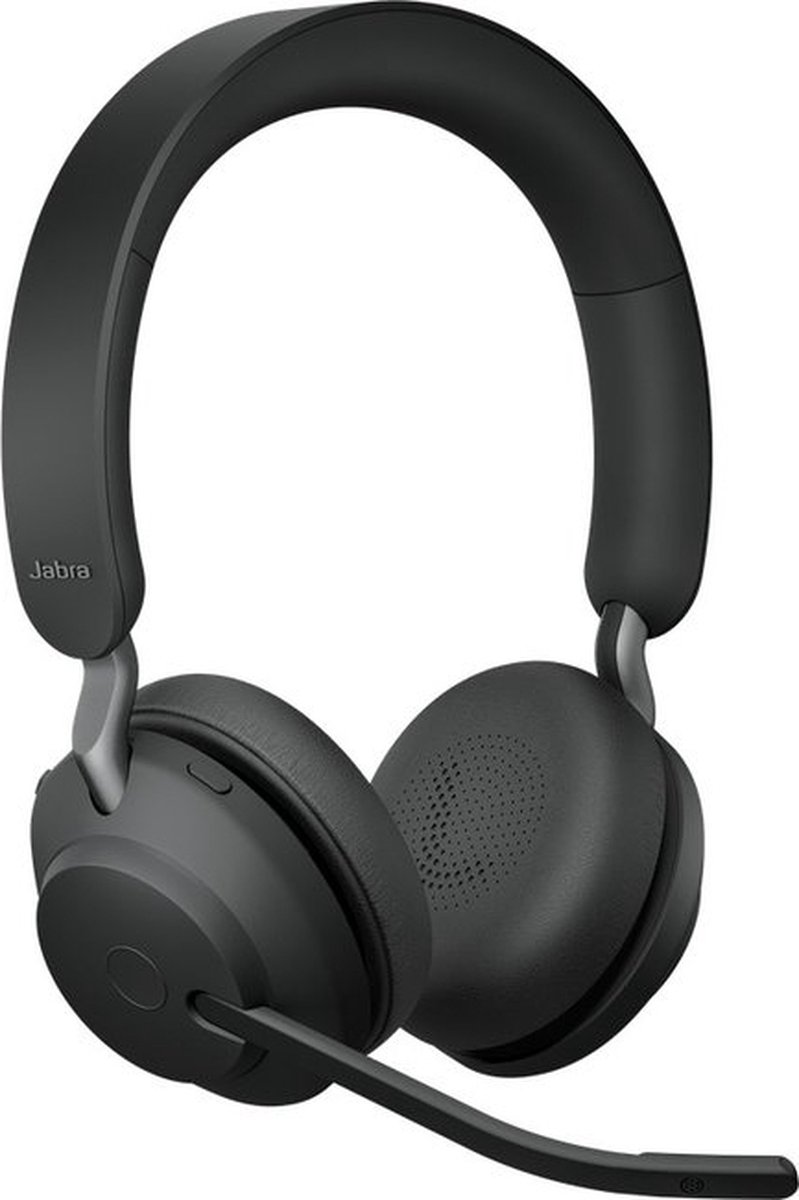 Jabra Evolve2 65 MS Mono Beige + Stand - Blueooth Headset - met standaard - op oor - omkeerbaar - Bluetooth - USB-C