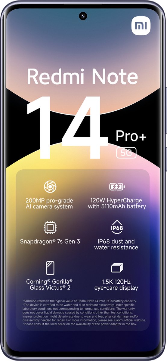 Xiaomi Redmi Note 14 Pro+ - 5G - 8GB/256GB - Lavender Paars thumbnail 2