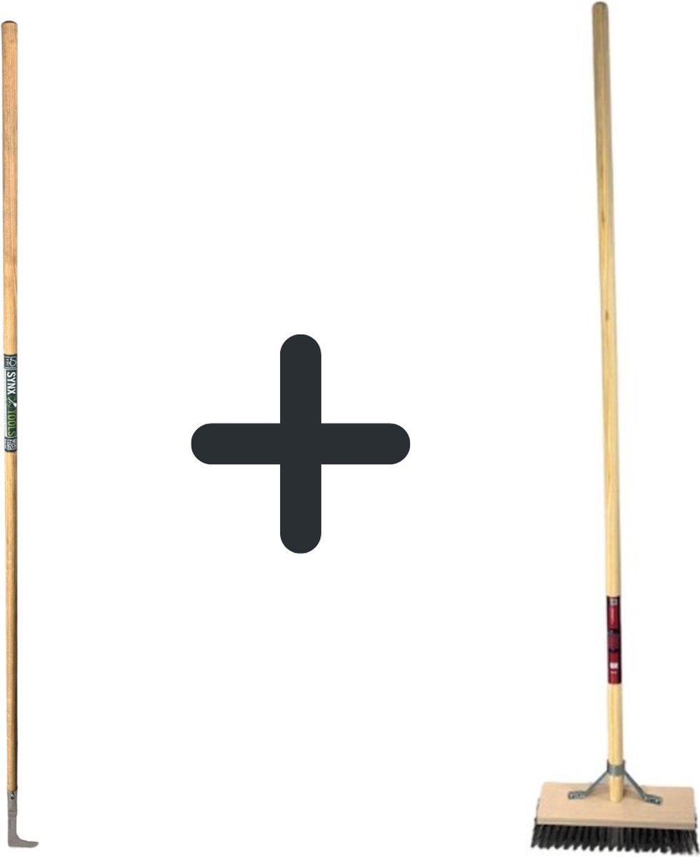Synx Tools Voegenmes 150cm en Staaldraad bezem 150cm- Buitenbezem- Staaldraad