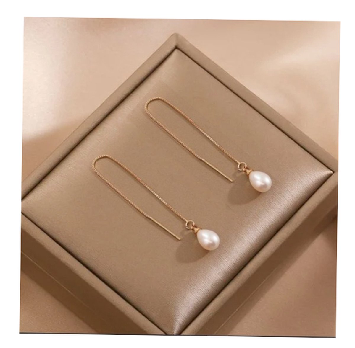 ASTRADAVI 18K Vergulde Sieraden - Dangle Oorringen - Zoetwater Parel Tassel Oorbellen - Cadeau Idee