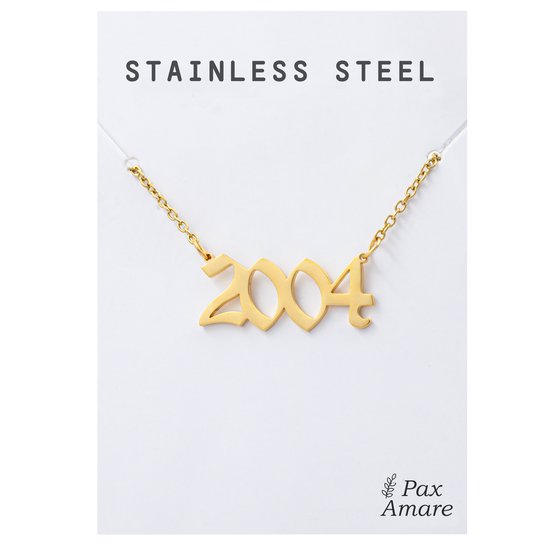 AJRUIER Verjaardagsjaar ketting, vrouwen 18K verguld roestvrij staal geboortejaar nummer hanger ketting memorabele verjaardag sieraden voor mannen meisjes, Gelegeerd staal, 2002 jaar ketting