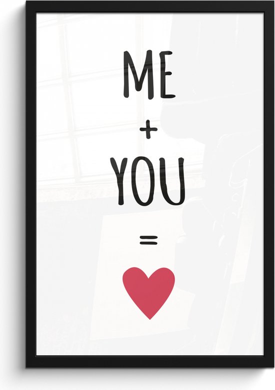 Foto: Fotolijst incl poster quotes me you jij en ik liefde mannen vrouwen 40x60 cm posterlijst valentijn cadeau